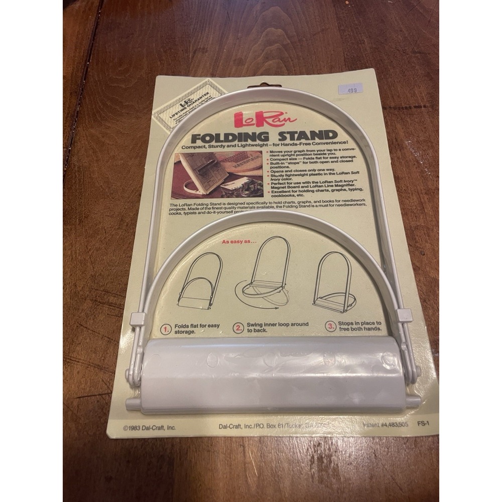 Vintage 1989 LoRan Folding Stand Chart, Graph, Book Holder for Needlework NEW